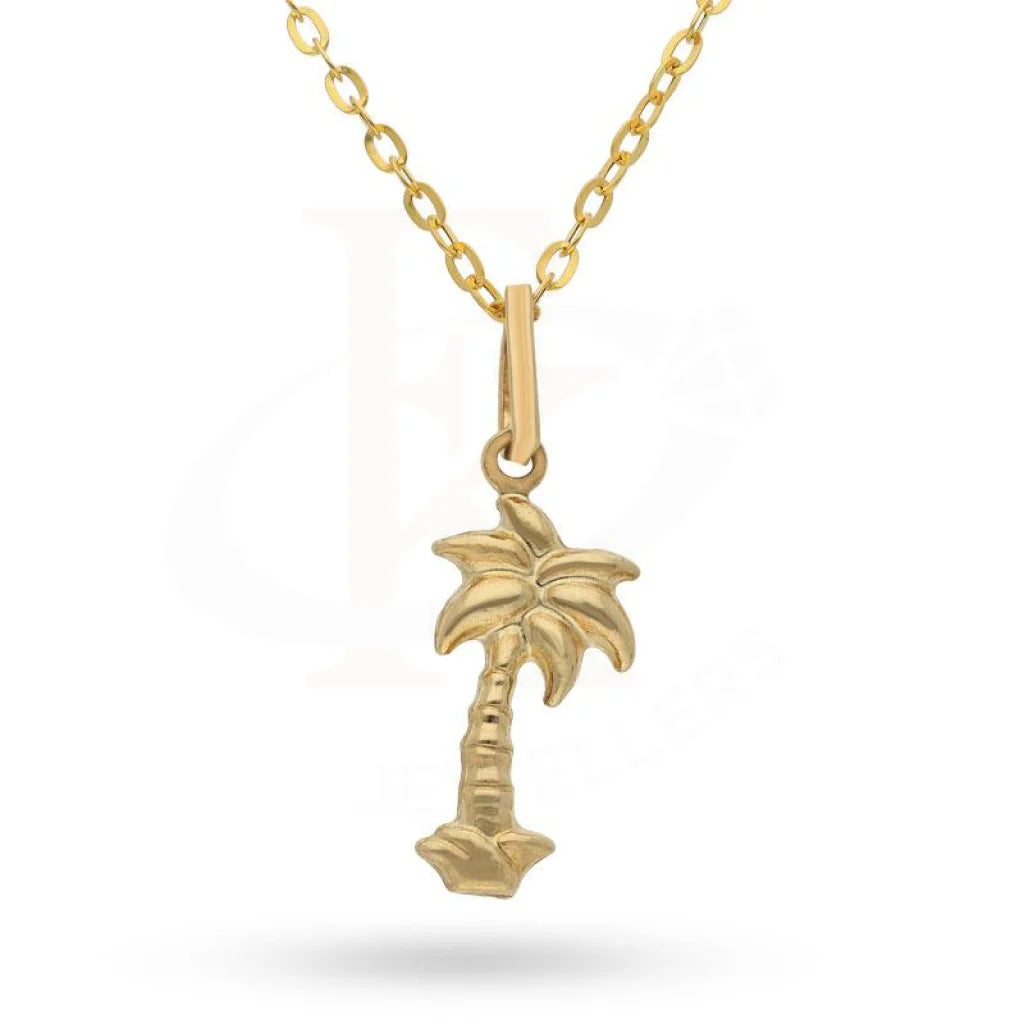 Ladies Christmas Necklaces -petite chain necklaces -Gold Palm Necklace (Chain with Pendant) 18KT - FKJNKL1495