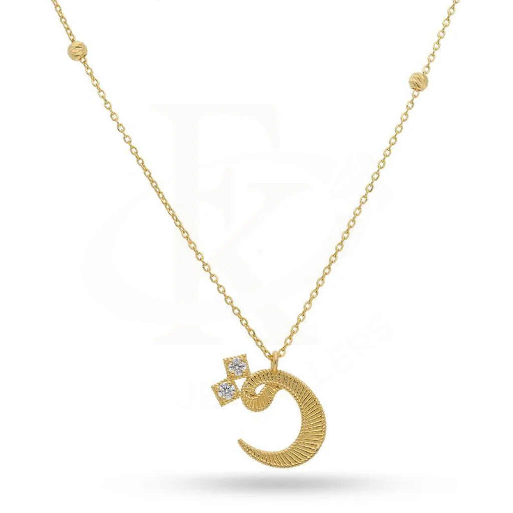 Ladies Infinity Necklaces -grandmother necklaces -Gold Arabic Alphabet ق Necklace 21KT - FKJNKL21K2141