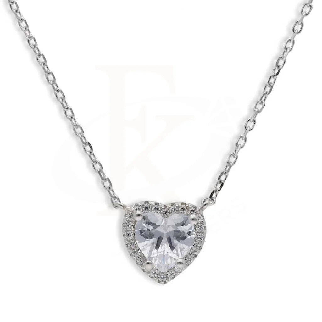 Ladies Ethnic Necklaces -gemstone necklaces for women -Sterling Silver 925 Heart Necklace - FKJNKLSL2952