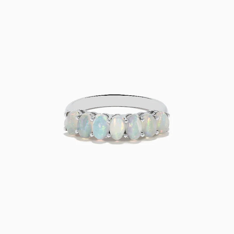 silver-plated women's rings -Aurora 925 Sterling Silver Opal Ring