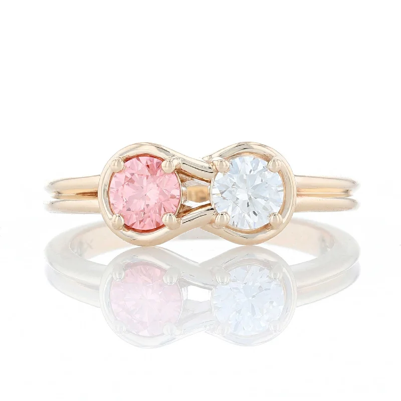 ethical women's rings -Pink Diamond Knot Ring