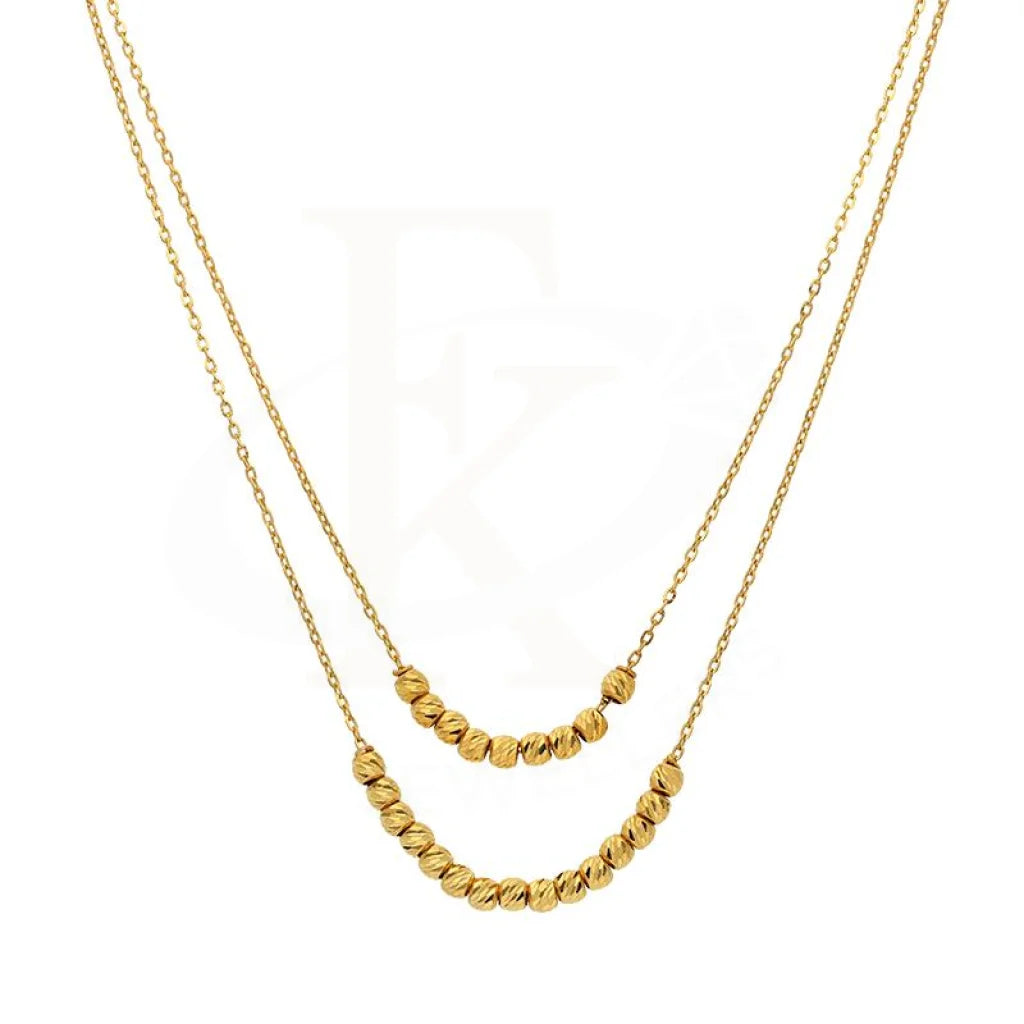 Ladies Antique Necklaces -handcrafted necklaces for women -Gold Beads Necklace 21KT - FKJNKL21K2444