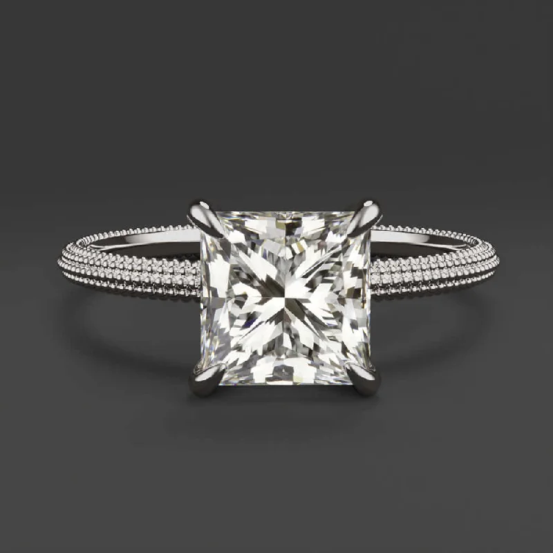 Quirky Engagement Rings -1.5ct GIA CERTIFIED J VS1 DIAMOND ENGAGEMENT RING PRINCESS CUT SOLITAIRE SQUARE