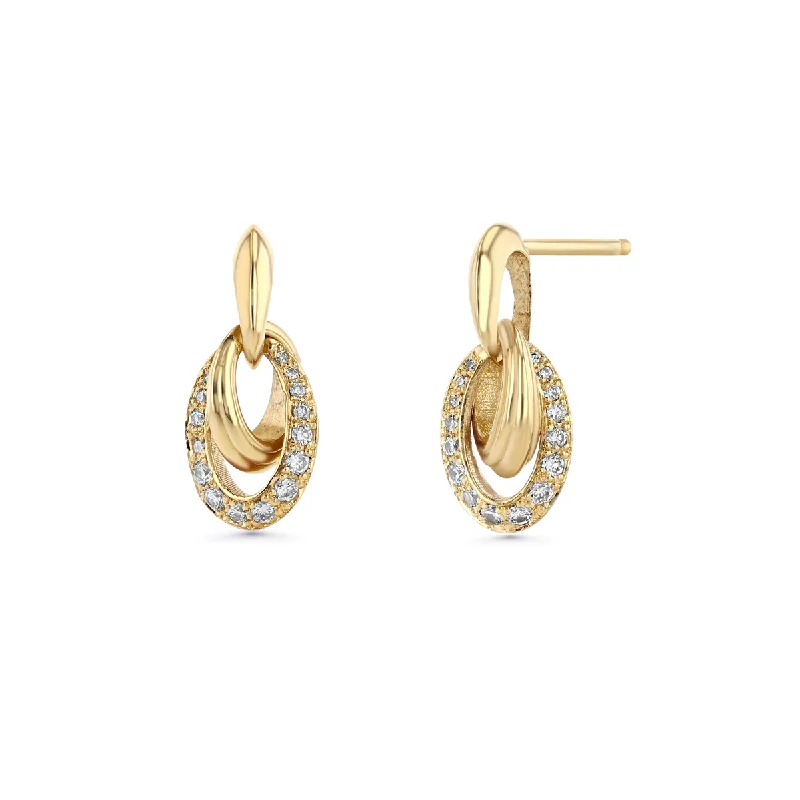 Ladies Planet Earrings -Crescent Link Drop Earrings