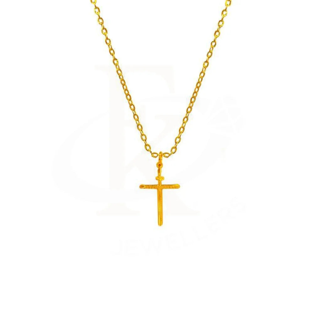 Ladies Ocean Necklaces -adjustable length necklaces -Gold Cross Necklace (Chain with Pendant) 18KT - FKJNKL1619