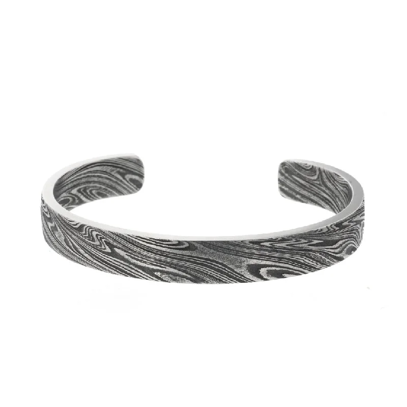 Ladies Bracelets with Celestite-Damascus Steel Cuff Bracelet