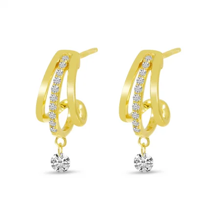 Ladies Infinity Earrings -14KY CUFF DASHING DIAM EARRING