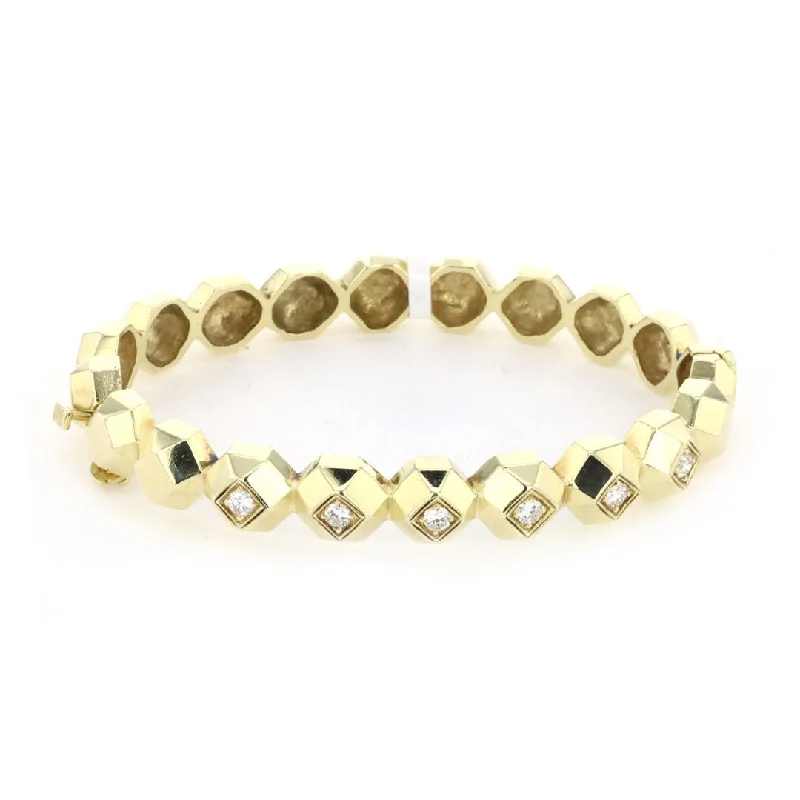 Ladies Bracelets with Iolite-Diamond Octagon Bracelet