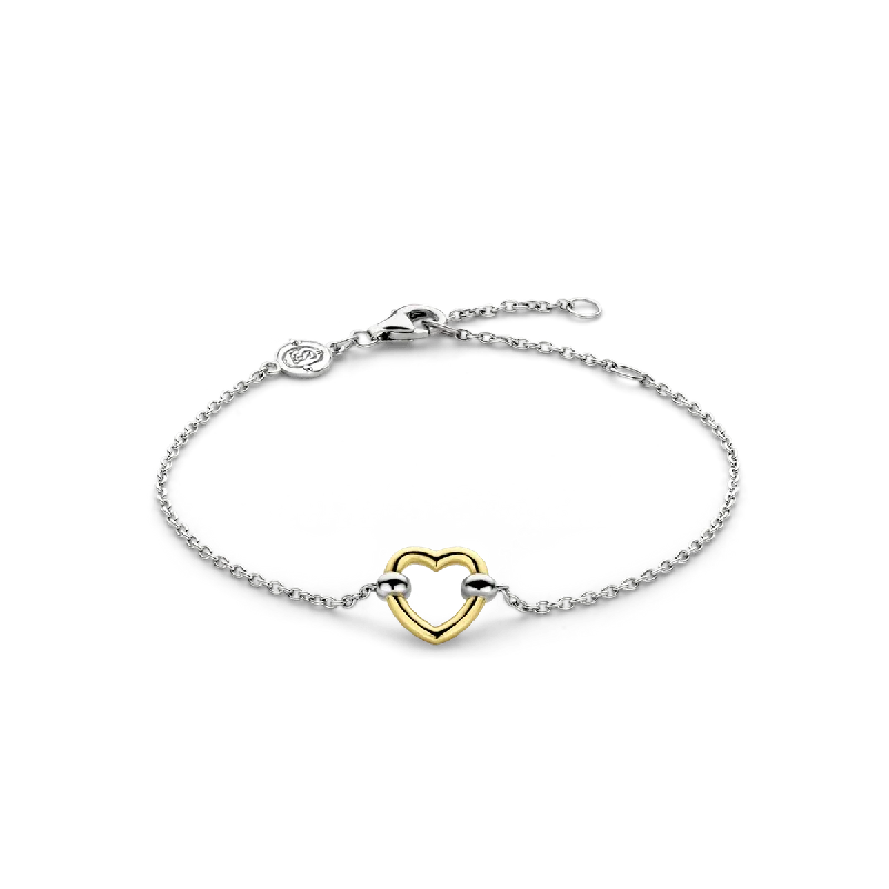 Ladies Bracelets Geometric Shape-Ti Sento 18ct Gold Vermeil Heart Bracelet