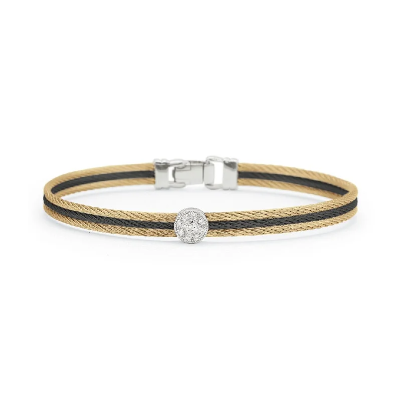 Ladies Bracelets for Students-0.08 ctw Diamond Cable Bangle Bracelet | 10267411