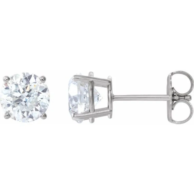 Ladies Cluster Earrings -Platinum 6 mm Stuller Lab-Grown Moissanite Stud Earrings