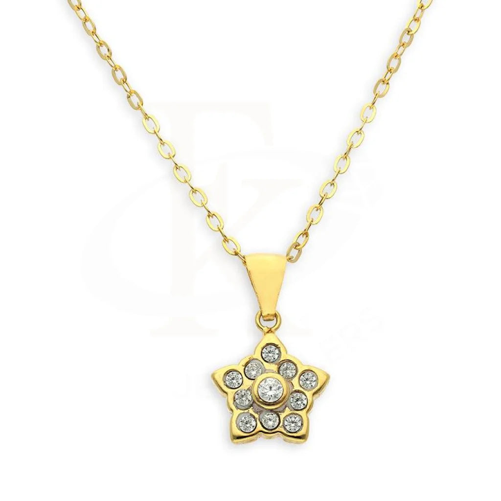 Ladies Leather Necklaces -celestial necklaces for women -Gold Necklace (Chain with Star Pendant) 18KT - FKJNKL18K2341