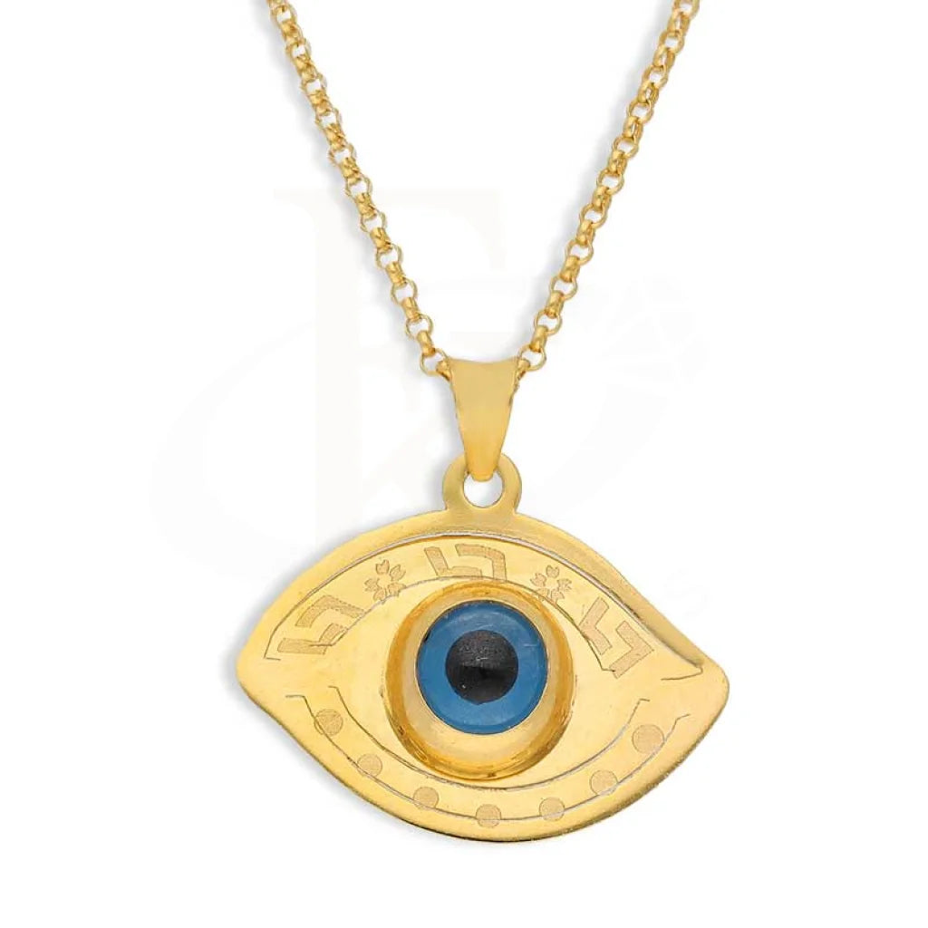 Ladies Cosmic Necklaces -picture locket necklaces -Gold Necklace (Chain with Evil Eye Pendant) 21KT - FKJNKL21K2438