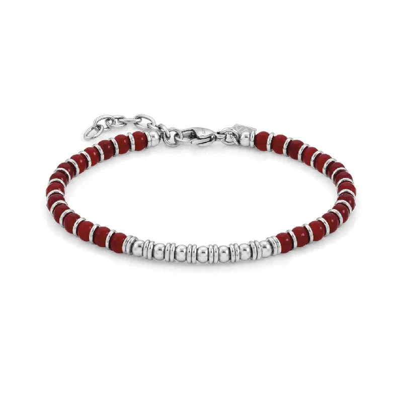 Ladies Bracelets with Serpentine-Nomination Instinct Red Agate Bracelet