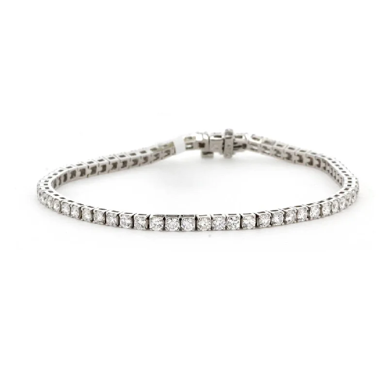 Ladies Bracelets with Engraving-4.05 ctw Diamond Tennis Bracelet