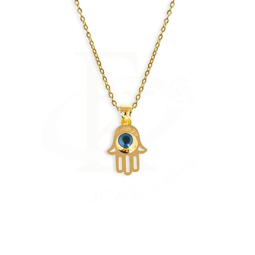 Ladies Coastal Necklaces -hypoallergenic necklaces -Gold Necklace (Chain with Hamsa Hand Pendant) 18KT - FKJNKL1677