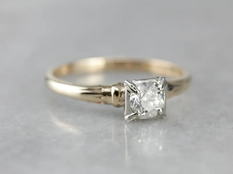 Love Engagement Rings -European Cut Diamond Engagement Ring