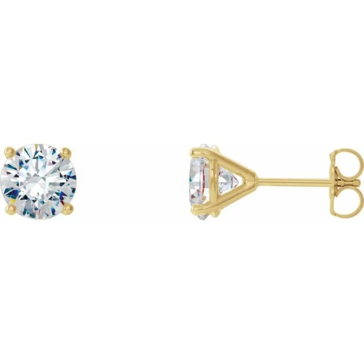 Ladies Winter Earrings -14K Yellow 1 CTW Natural Diamond Cocktail-Style Earrings