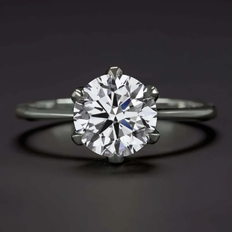 Asscher Cut Engagement Rings -1.5ct LAB CREATED DIAMOND ENGAGEMENT RING CERTIFIED D VVS2 IDEAL ROUND SOLITAIRE