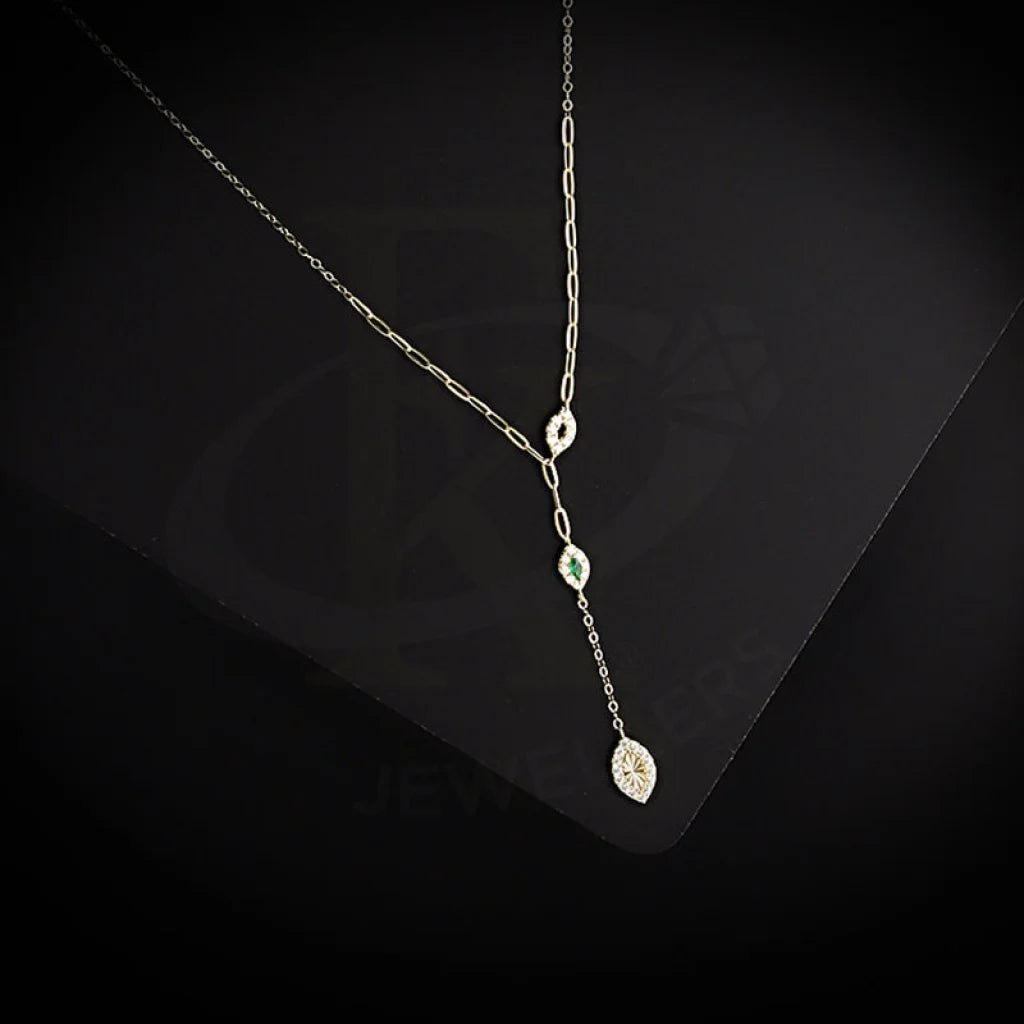 Ladies Designer Necklaces -silver necklaces for women -Gold Marquise Shaped Necklace 18KT - FKJNKL18KM5348