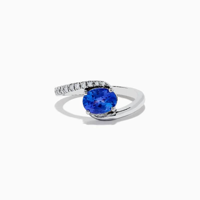 cocktail women's rings -Nahla Siri 14K White Gold Tanzanite and Diamond Ring