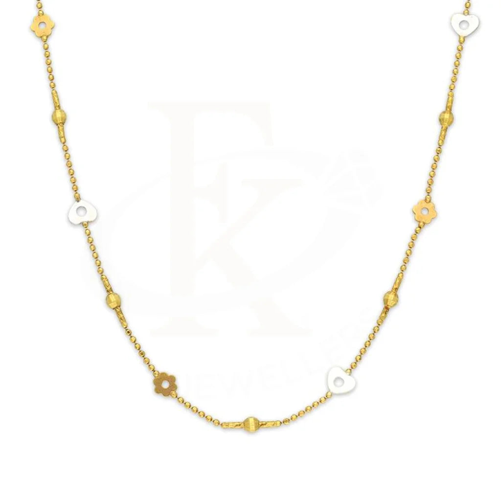 Ladies Meditation Necklaces -best friend necklaces -Dual Tone Gold Charm Necklace 18KT - FKJNKL18K3048