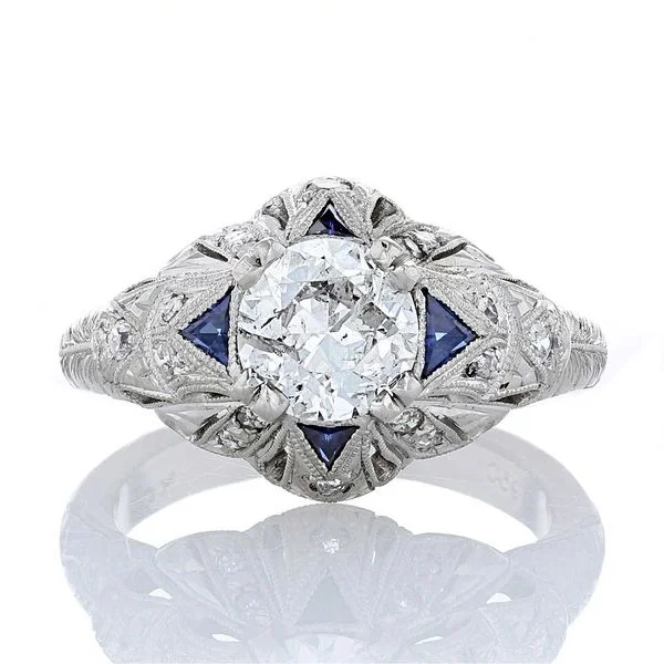 baroque women's rings -Heirloom Sapphire and Diamond Ring