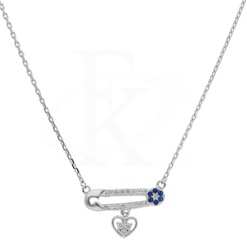 Ladies Fashion Necklaces -best friend necklaces -Sterling Silver 925 Paper Clip with Heart Necklace - FKJNKL1884