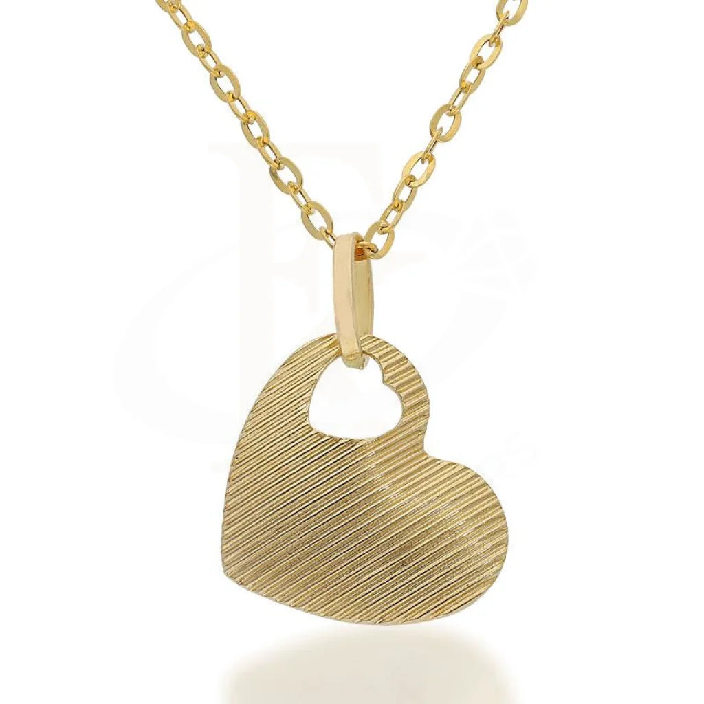 Ladies Name Necklaces -beach necklaces for vacations -Gold Necklace (Chain with Heart Pendant) 18KT - FKJNKL1699