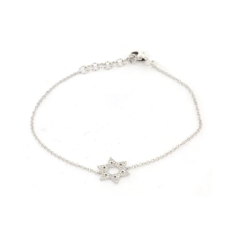 Ladies Bracelets with Astrophyllite-0.11 ctw Diamond Star of David Bracelet