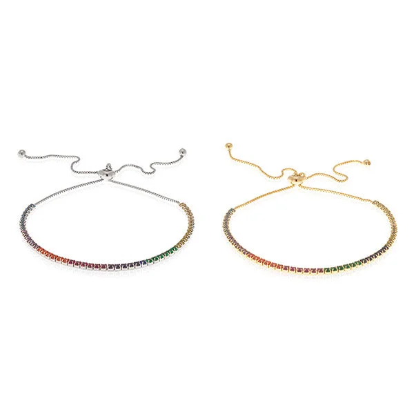 Ladies Bracelets for Holidays-Rainbow Slider Bracelet