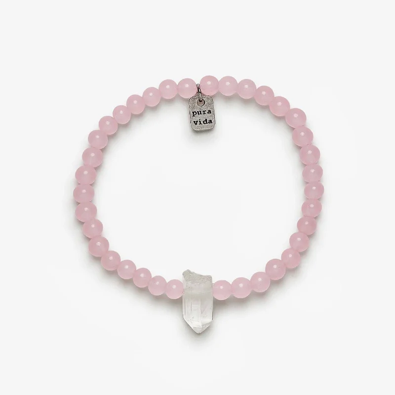 Ladies Bracelets Delicate Design-Rose Quartz Intention Stretch Bracelet