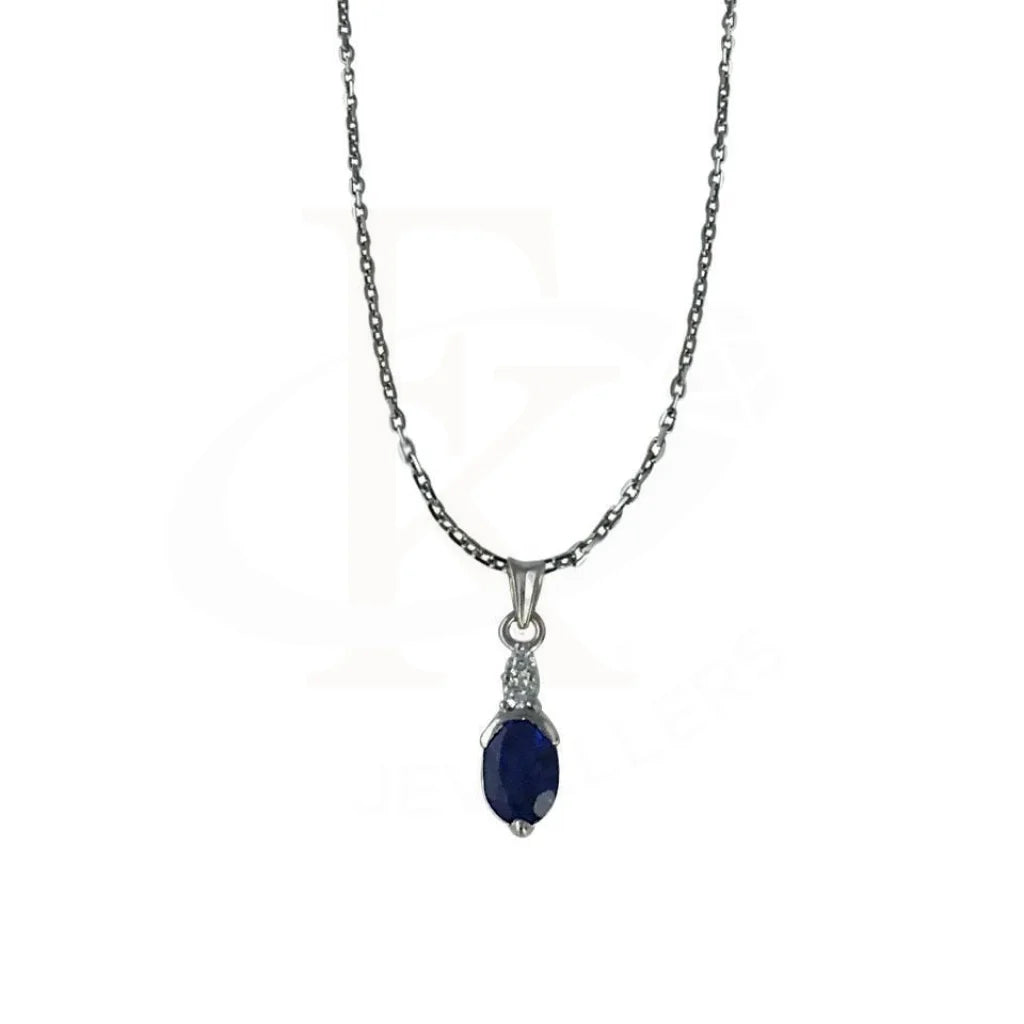 Ladies Ethnic Necklaces -gemstone necklaces for women -White Gold Necklace (Chain with Pendant) 18KT - FKJNKL1769