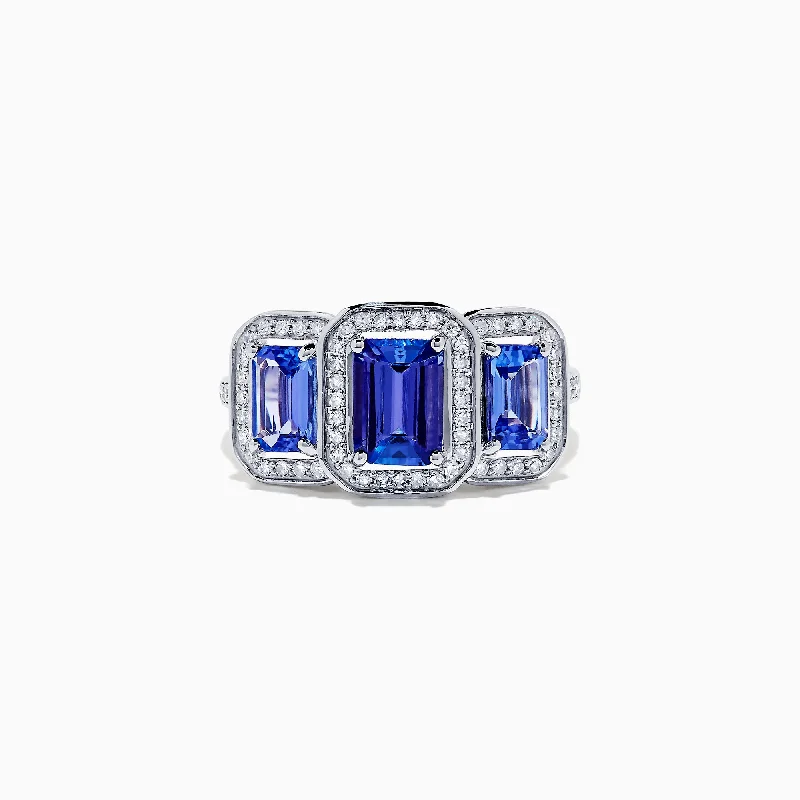 chakra women's rings -Nahla Siri 14K White Gold Tanzanite and Diamond Ring, 2.27 TCW