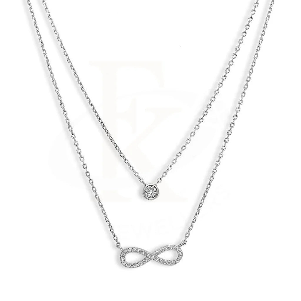 Ladies Geometric Necklaces -topaz necklaces for women -Sterling Silver 925 Infinity Necklace - FKJNKLSL2701