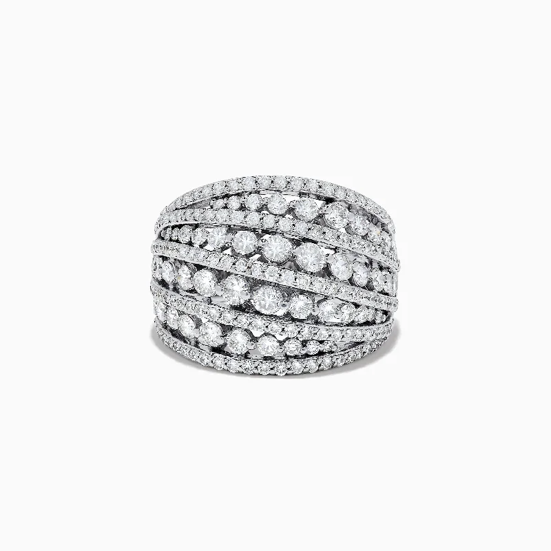 eco-friendly women's rings -14K White Gold Diamond Ring