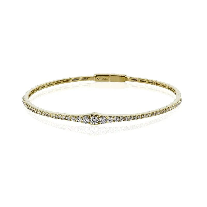 Ladies Bracelets Twisted Design-0.89 ctw Diamond Bangle Bracelet