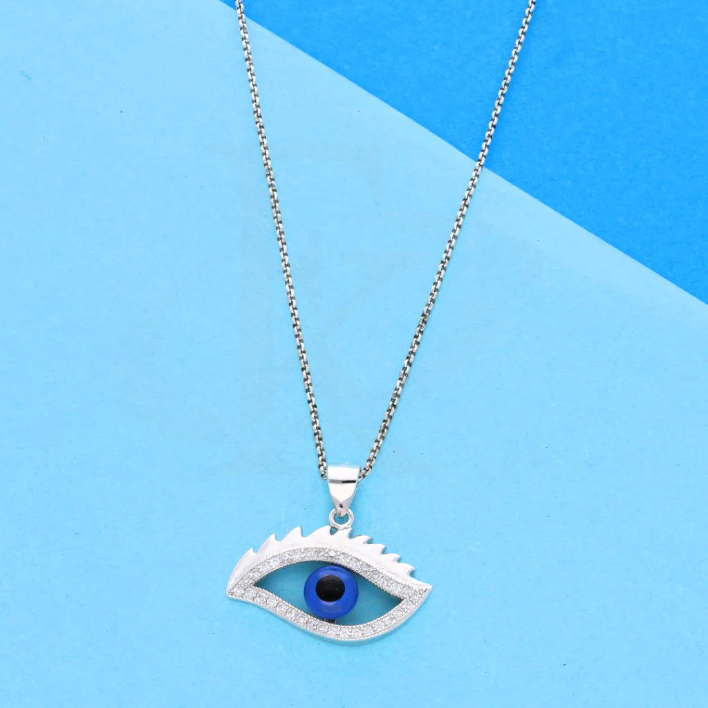 Ladies Ceramic Necklaces -horoscope necklaces for women -Sterling Silver 925 Necklace (Chain with Sparkling Eye Pendant) - FKJNKLSL8598