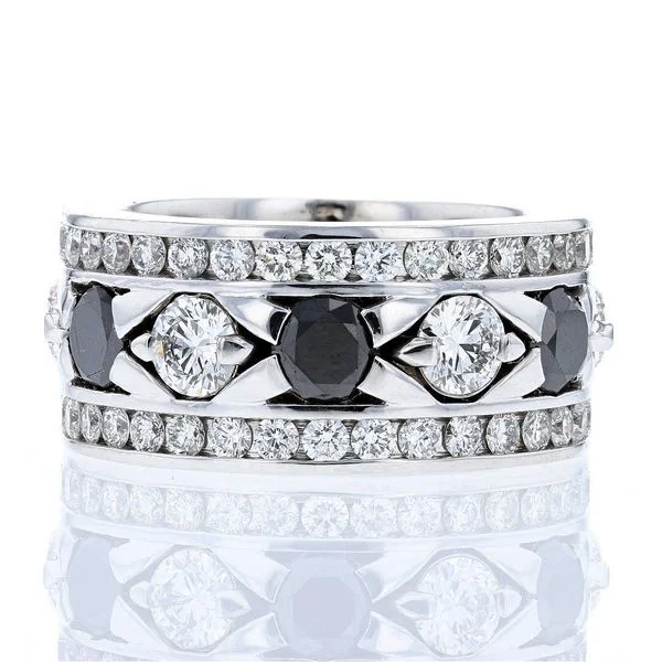 aquamarine women's rings -Black and White Diamond Ring