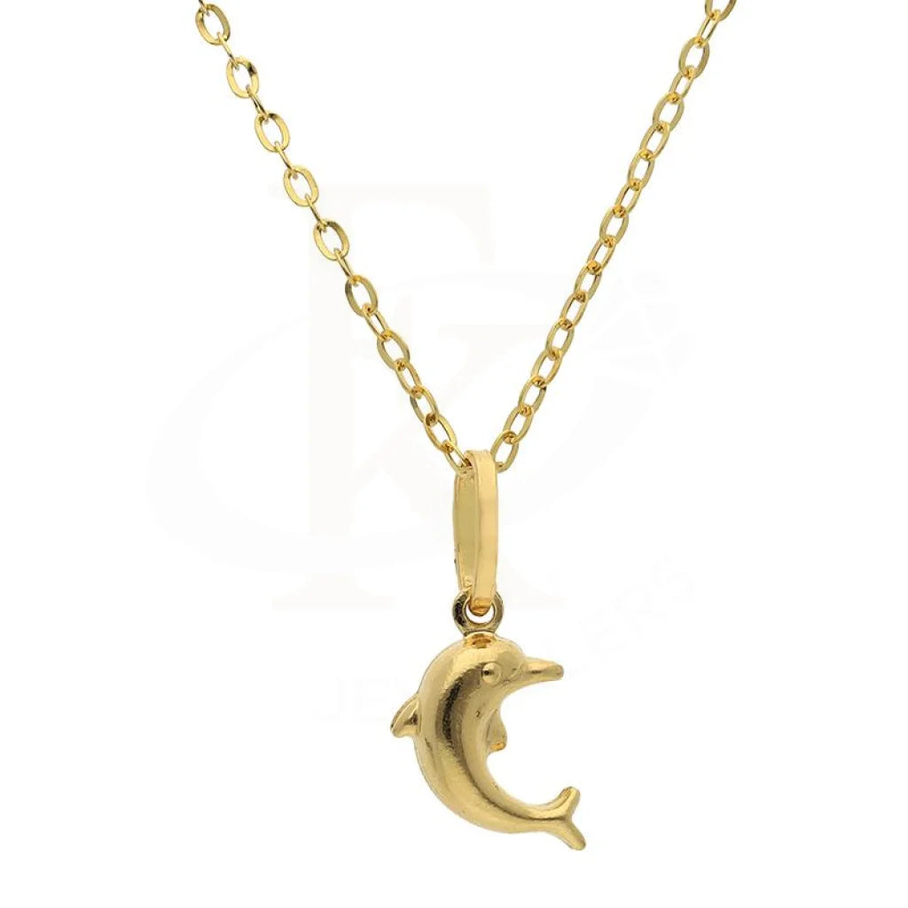 Ladies Custom Necklaces -grandmother necklaces -Gold Necklace (Chain with Dolphin Pendant) 18KT - FKJNKL18K2520