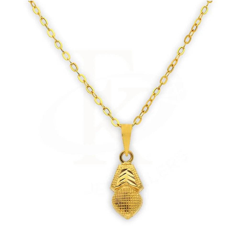 Ladies Luxury Necklaces -oversized necklaces for women -Gold Necklace (Chain with Heart Pendant) 18KT - FKJNKL18K2351