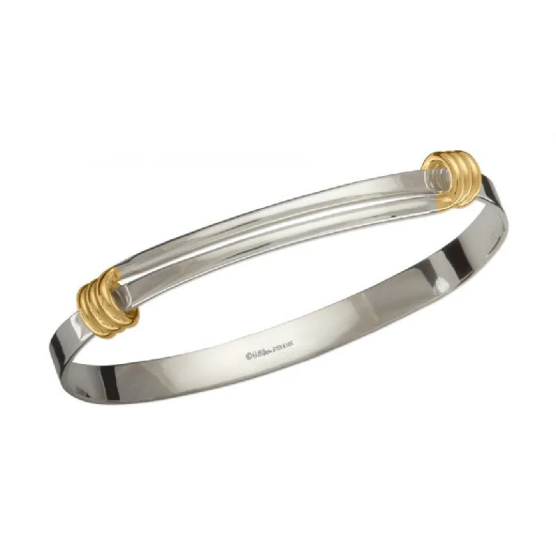 Ladies Bracelets Matte Finish-Silver & Gold Bangle Bracelet