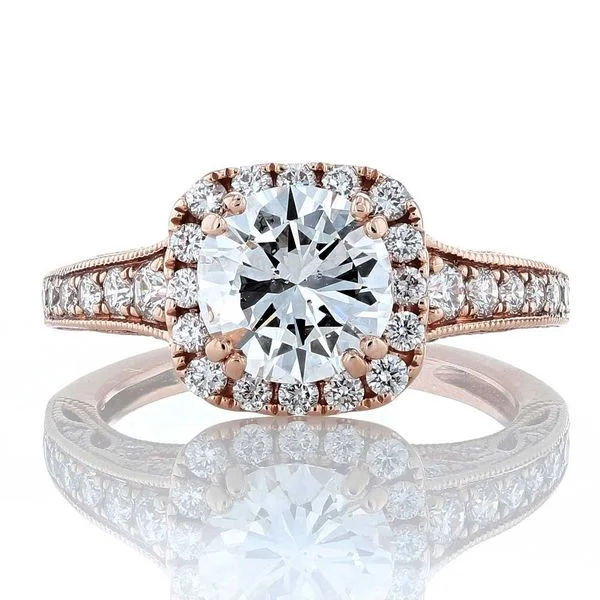 three-stone women's rings -Cushion Halo Ring