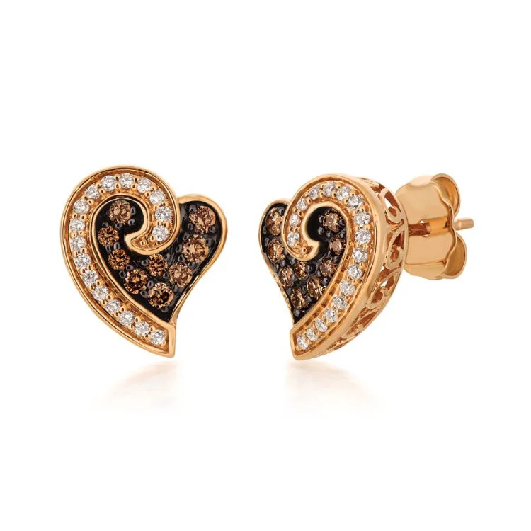 Ladies Statement Earrings -Le Vian 14K Strawberry Gold Earrings