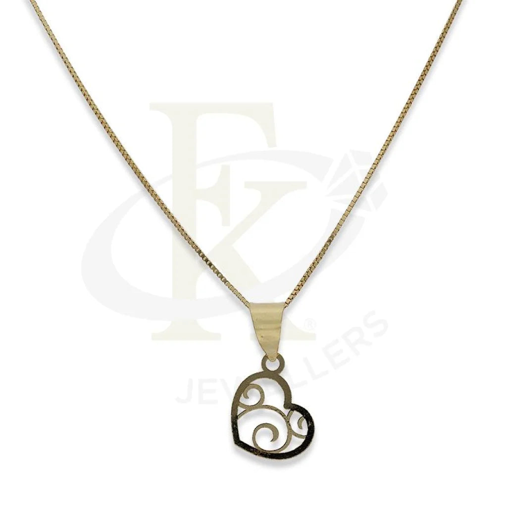 Ladies Playful Necklaces -matching couple necklaces -Gold Necklace (Chain with Heart Pendant) 18KT - FKJNKL18K2300