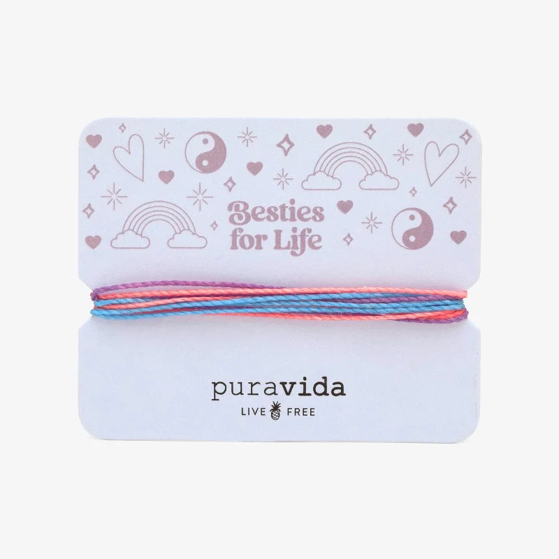 Ladies Bracelets with Glaucophane-Besties for Life Bracelet Card