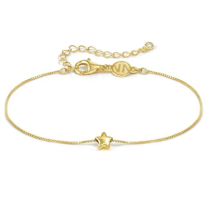 Ladies Bracelets with Aventurine-Nomination Gold Vermeil Cubic Zirconia Star Bracelet