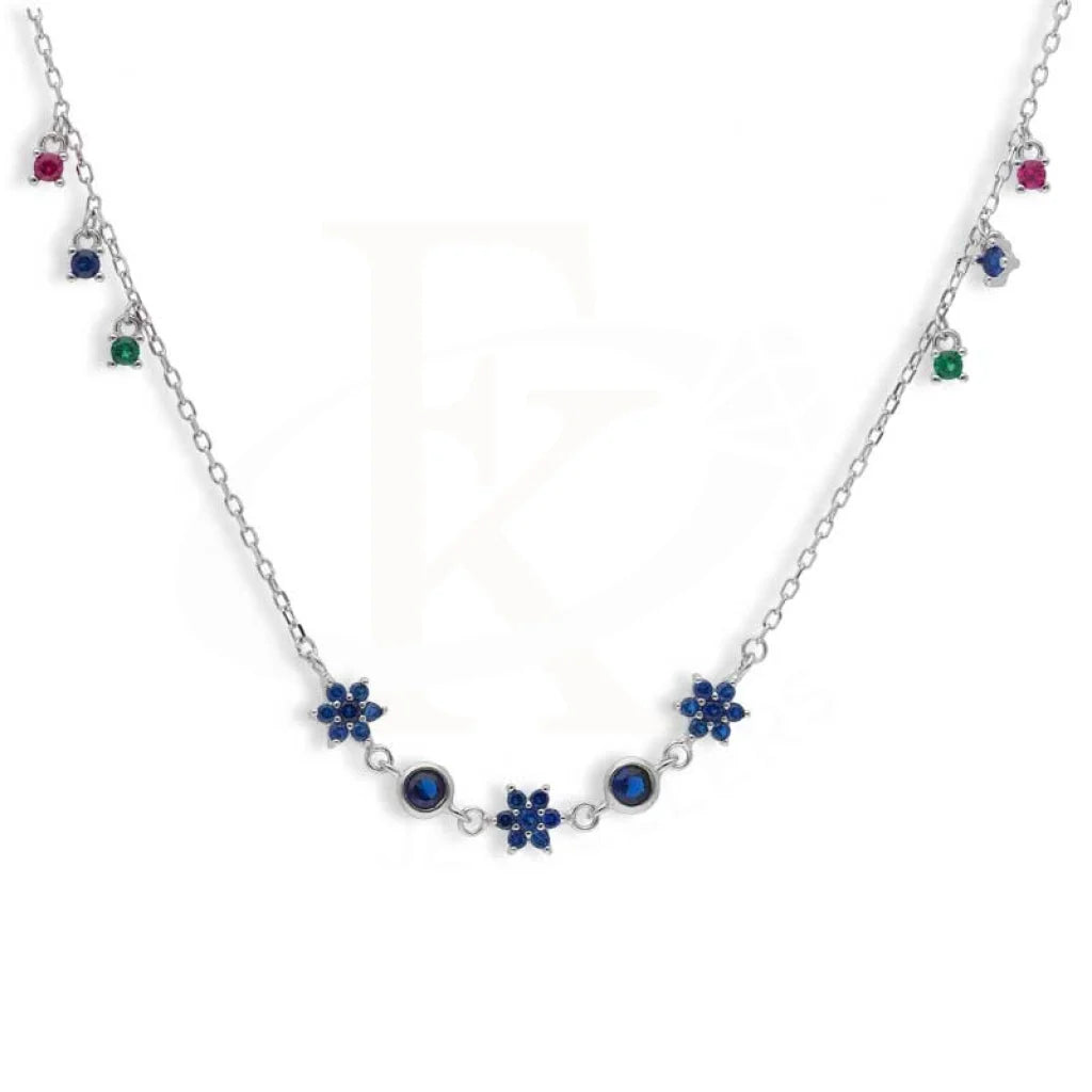 Ladies Serenity Necklaces -beach necklaces for vacations -Sterling Silver 925 Flowers Shaped Necklace - FKJNKLSL2959