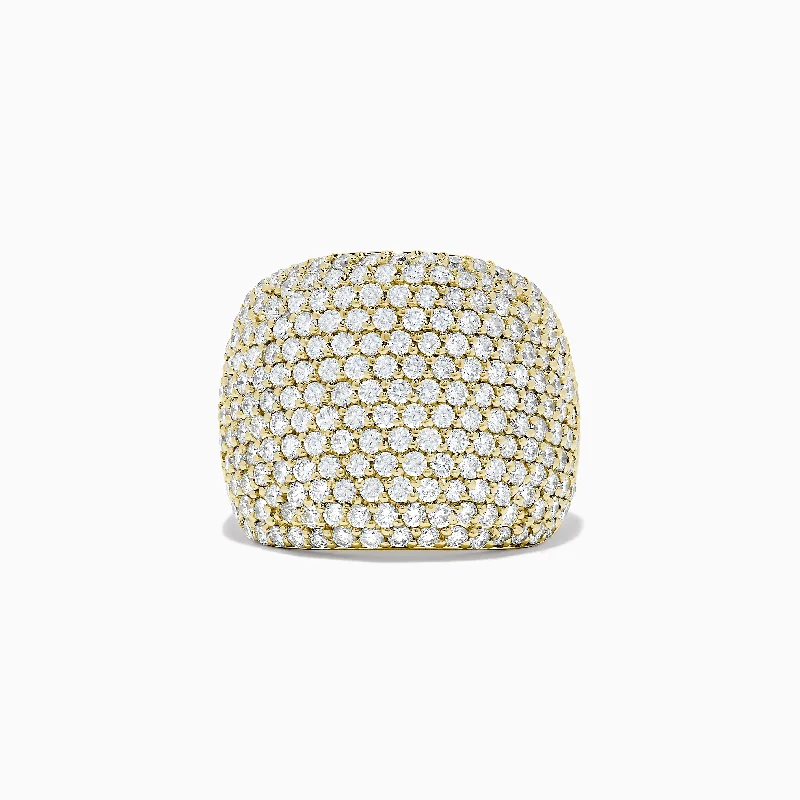 casual women's rings -D'Oro 14K Yellow Gold Diamond Pave Ring, 2.41 TCW