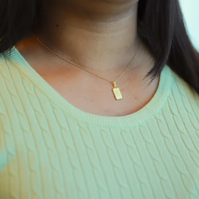 Ladies Forest Necklaces -dog lover necklaces -Gold Necklace (Chain With Bar Shaped Pendant) 21KT - FKJNKL21KM10016